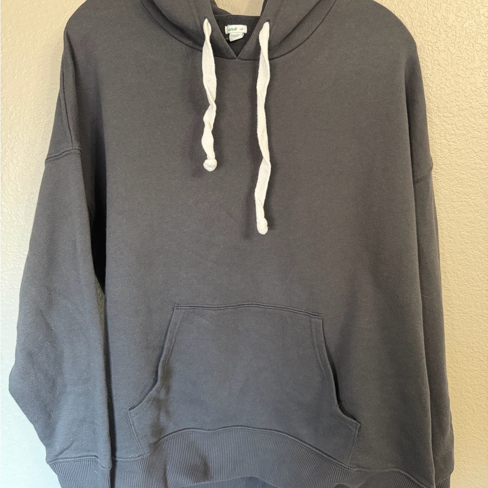 Aerie Gray Hoodie with White Drawstrings